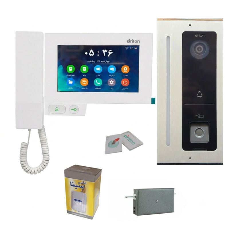مجموعه دربازکن تصویری برایتون کد 7045 5001 مدل اثرانگشتی وای فای دار یک واحدی